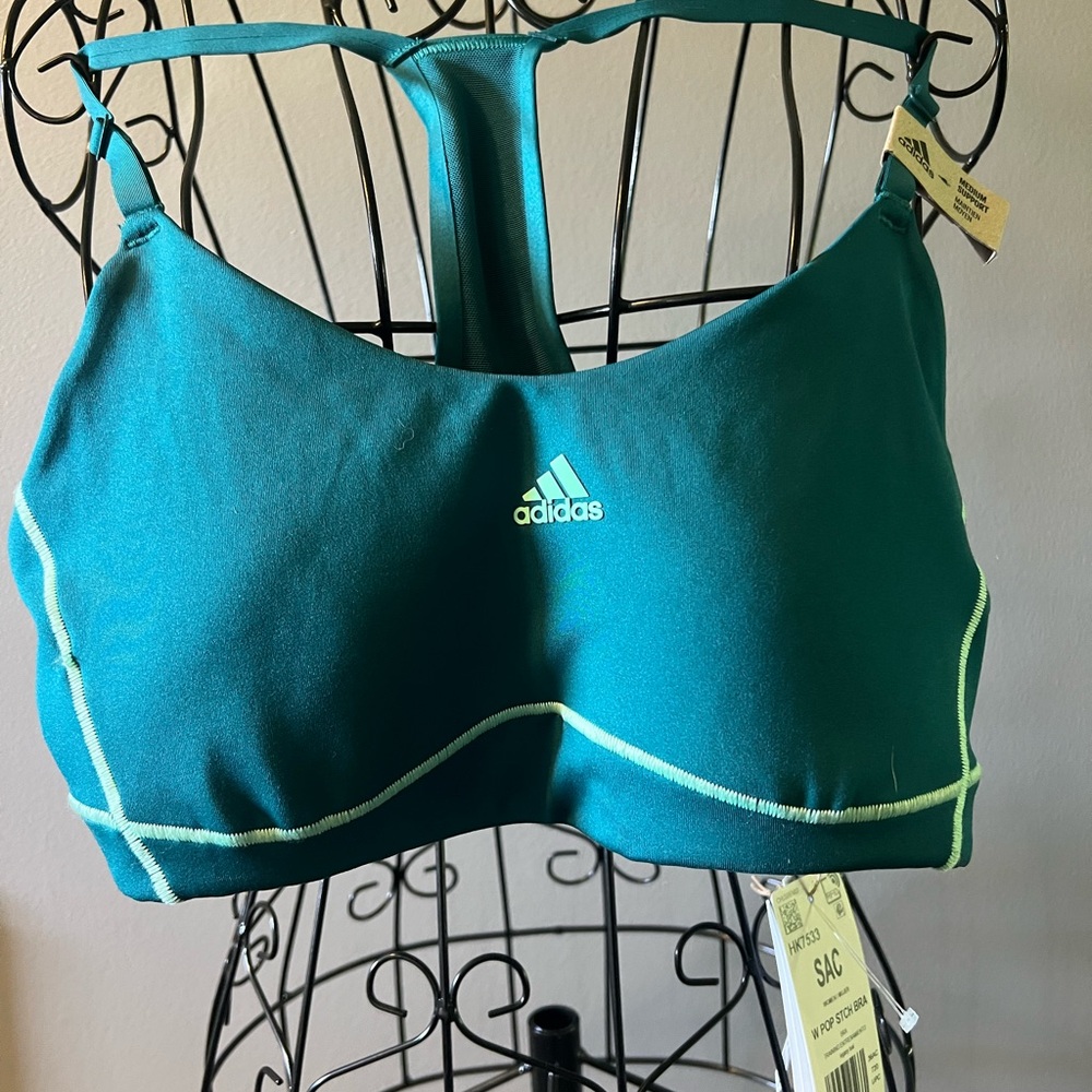 Adidas Small Teal Aeroready Active Sporty Sports Bra Top with adjustable straps